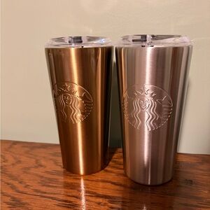 Starbucks Metallic Bronze & Silver Tumblers